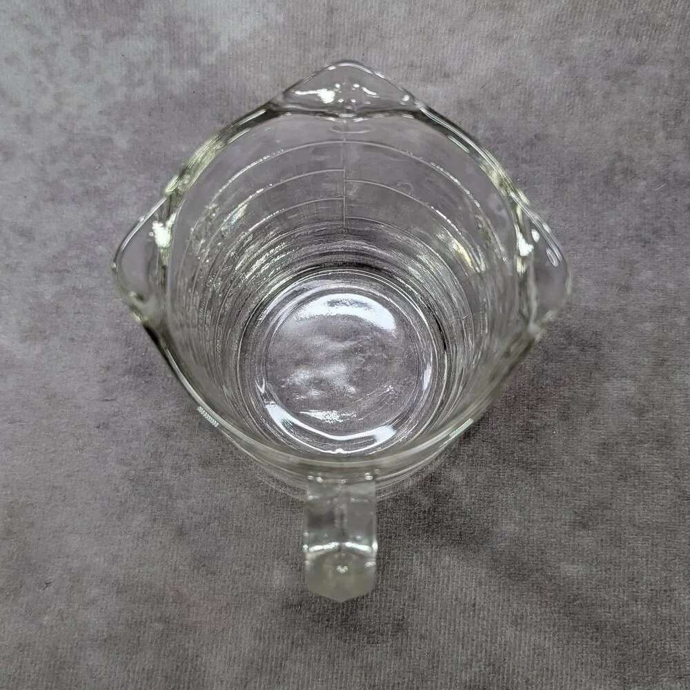 Vintage Hazel Atlas Glass 1 Cup Measuring Cup Raised Embossed Letters Block Logo